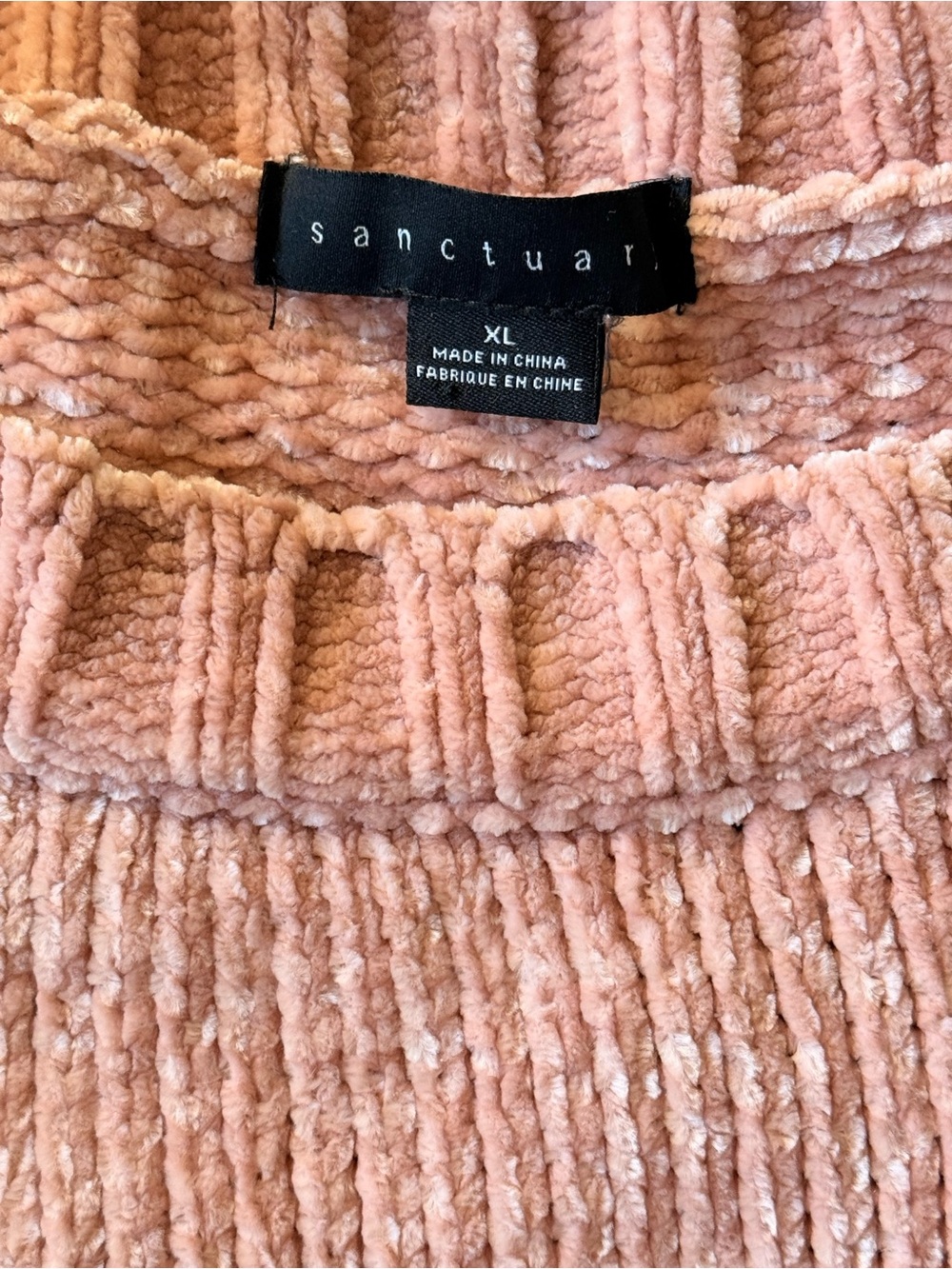 Sanctuary Women’s XL Dusty Rose Chenille Knit Oversized Sweater - Picture 7 of 8